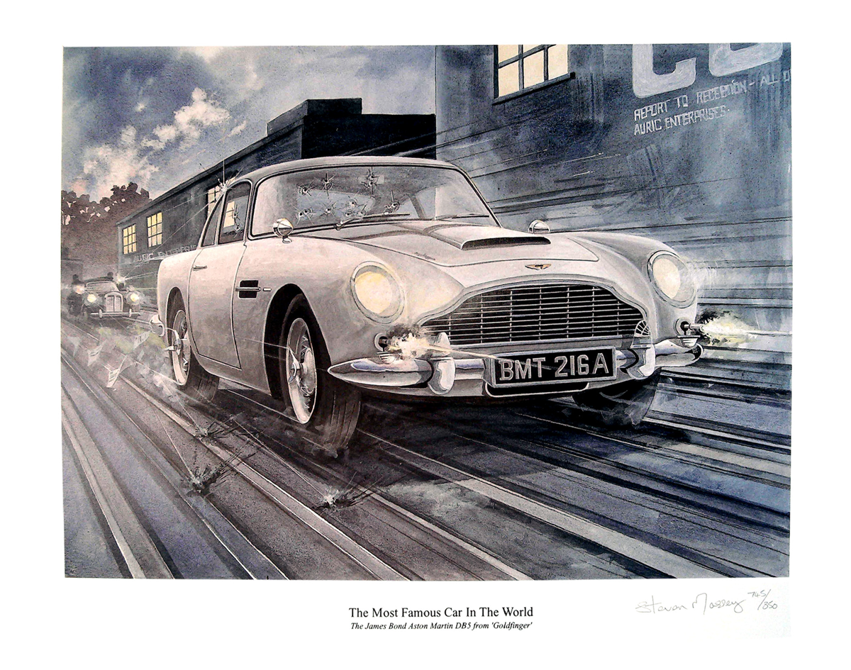 Aston Martin DB5 - The most famous car in the world - rare print