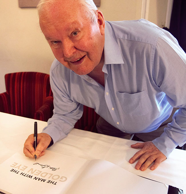 Peter Lamont signing copies of his autobiography